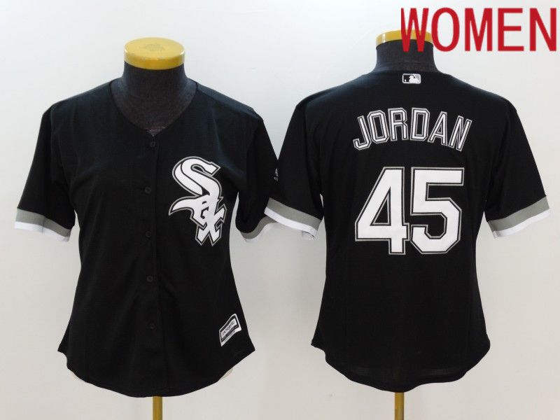 Women Chicago White Sox #45 Jordan Black 2022 MLB Jersey->women mlb jersey->Women Jersey